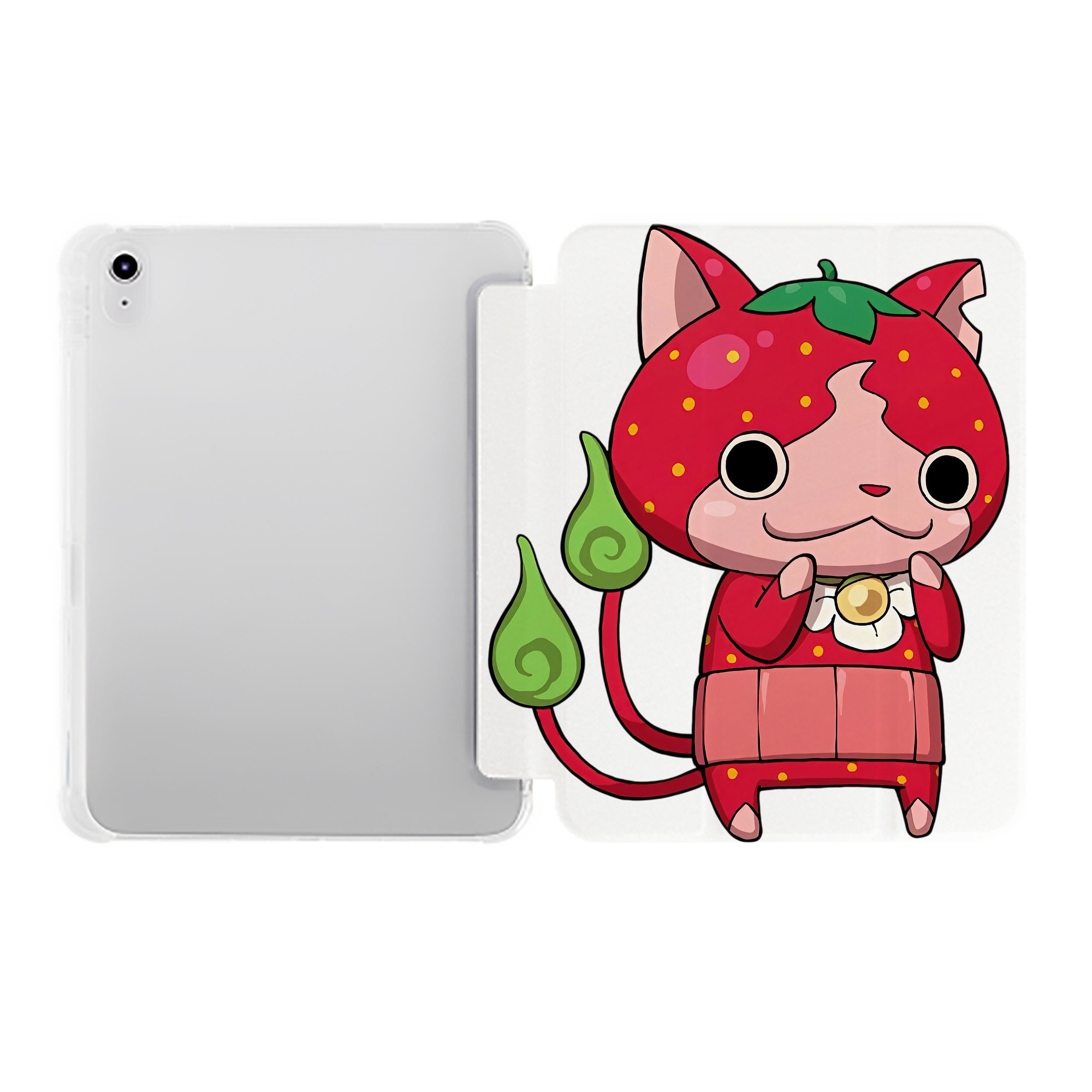 （画像用） 妖怪ウォッチ Yo-kai Watch IPad ケース ペン収納付き 三つ折りスタンド PUレザー×シリコン 対応機種9.5/10.5/10.9インチ